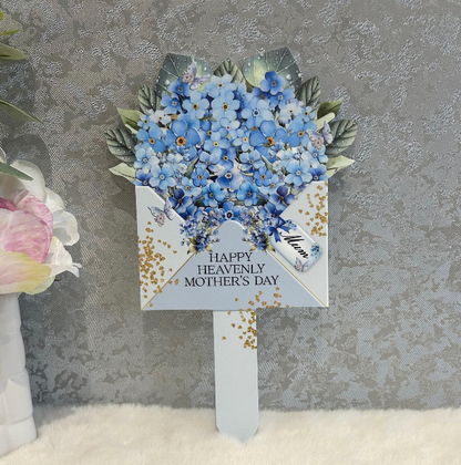 Forget-me-not flower bouquet memorial marker personalised for someone special