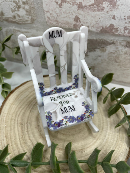 Forget Me Not memorial chair keepsake for someone deeply missed