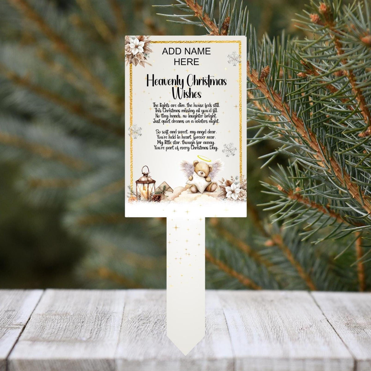 Heavenly Christmas Wishes memorial plaque for a precious little one