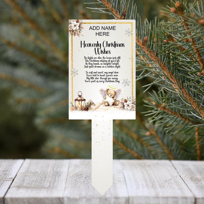 Heavenly Christmas Wishes memorial plaque for a precious little one