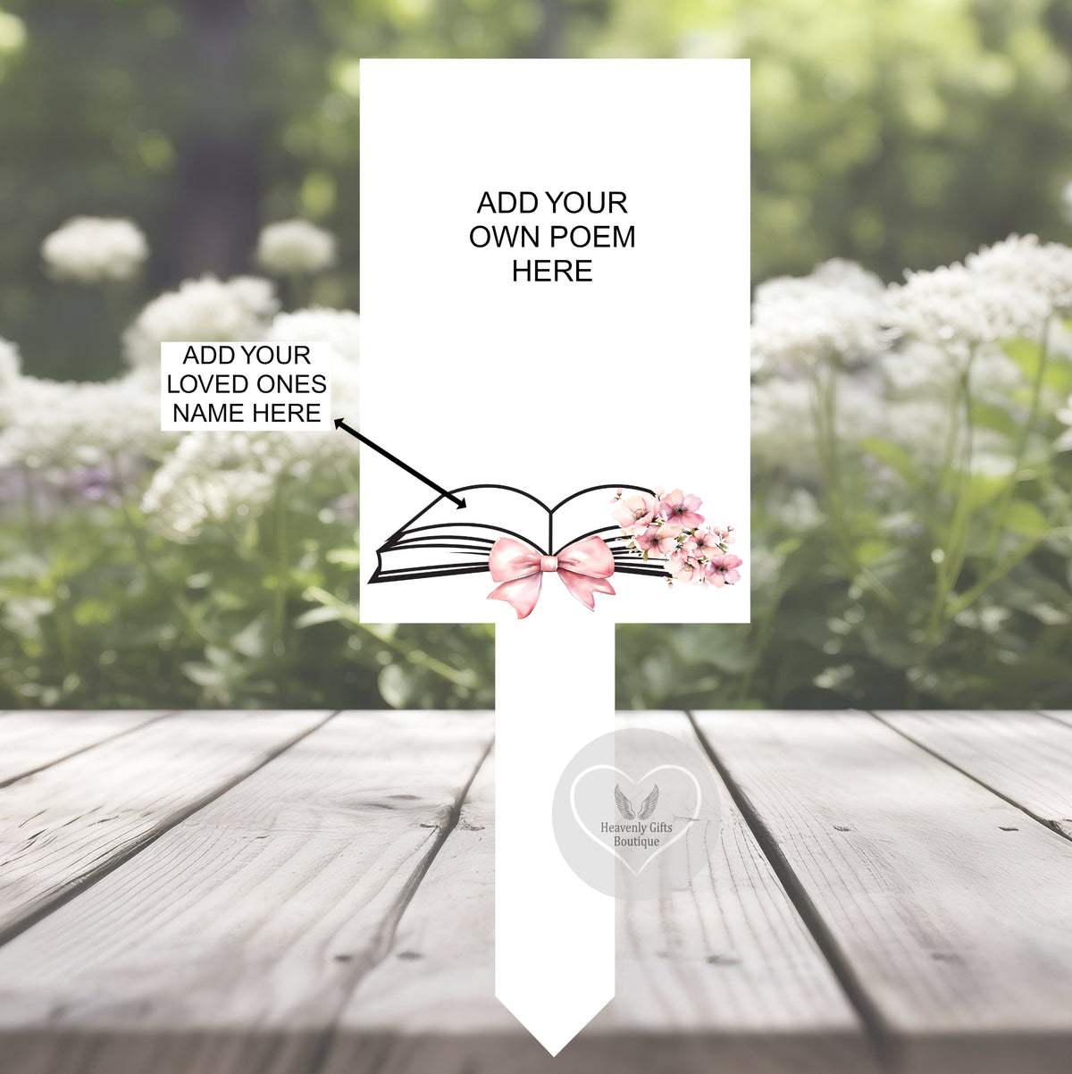 If I Could Write A Book grave marker personalised with your own wording