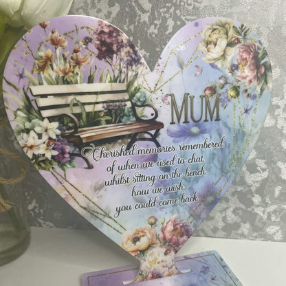 Mum Memorial Ornament| Memorial Heart Tealight Holder| Grave Decotation| Heart Tealight holder| Remembrance Ornament| Loss Of A Loved One