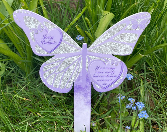 Butterfly Grave Marker| Grave Ornament| Memorial Butterfly Stake| Butterfly Memorial Tribute Graveside Plaque| Cemetery Garden Remembrance