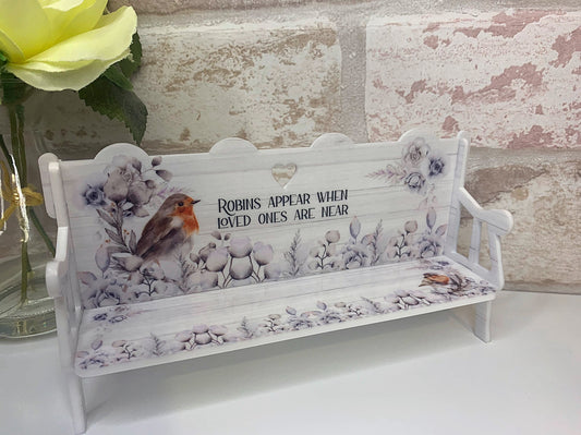 Robins Appear When Loved Ones Are Near Memorial Bench Keepsake