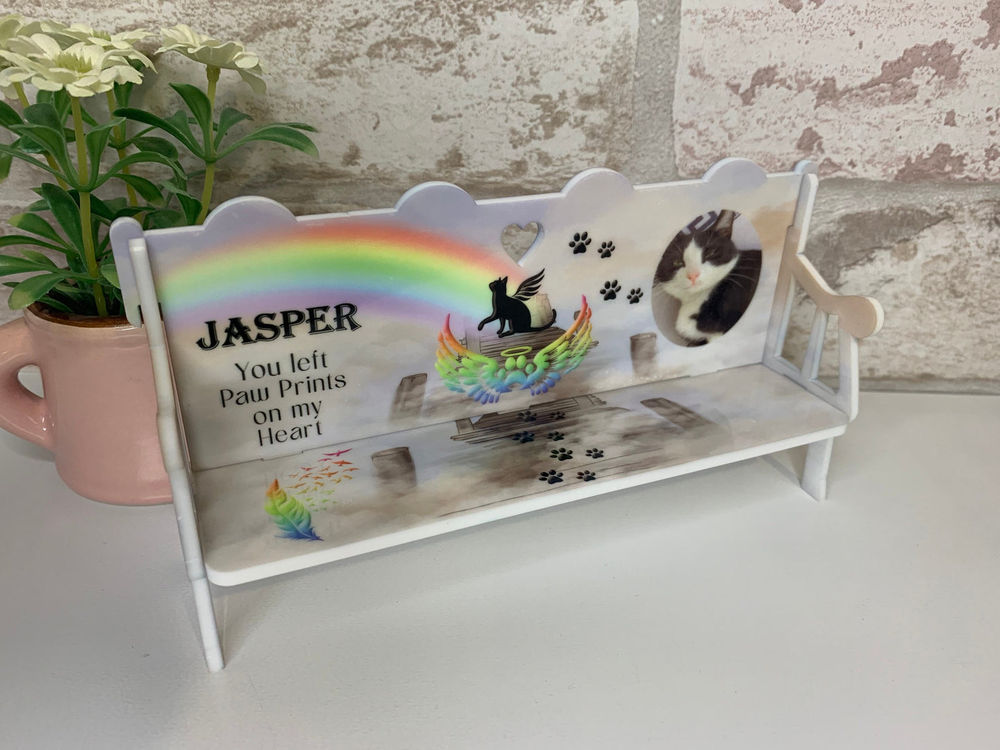 Pet Memorial bench| You left paw prints in our hearts Pet bench| In memory of pet| Personalised Memorial Bench, Memorial pet Keepsake Gift