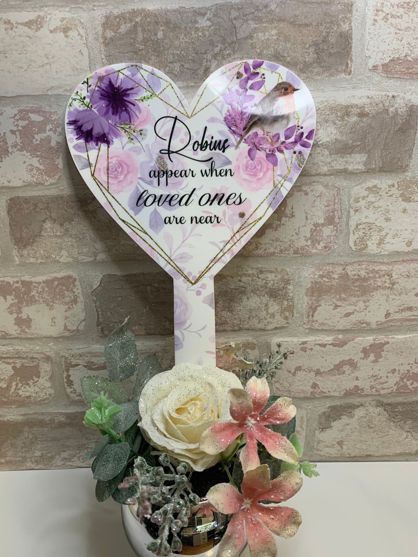 Personalised Poppy Grave Marker| In Memory Of Heart Grave Marker| Memorial Grave Decoration| Grave Ornament| Cemetery Garden Remembrance