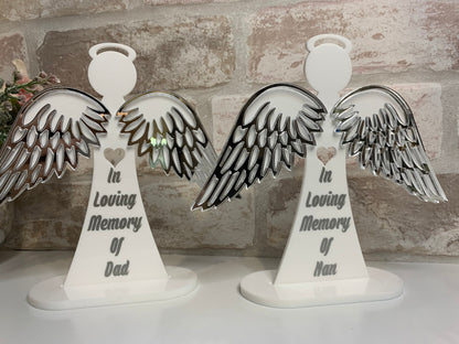 In Loving Memory Standing Angel With Wings