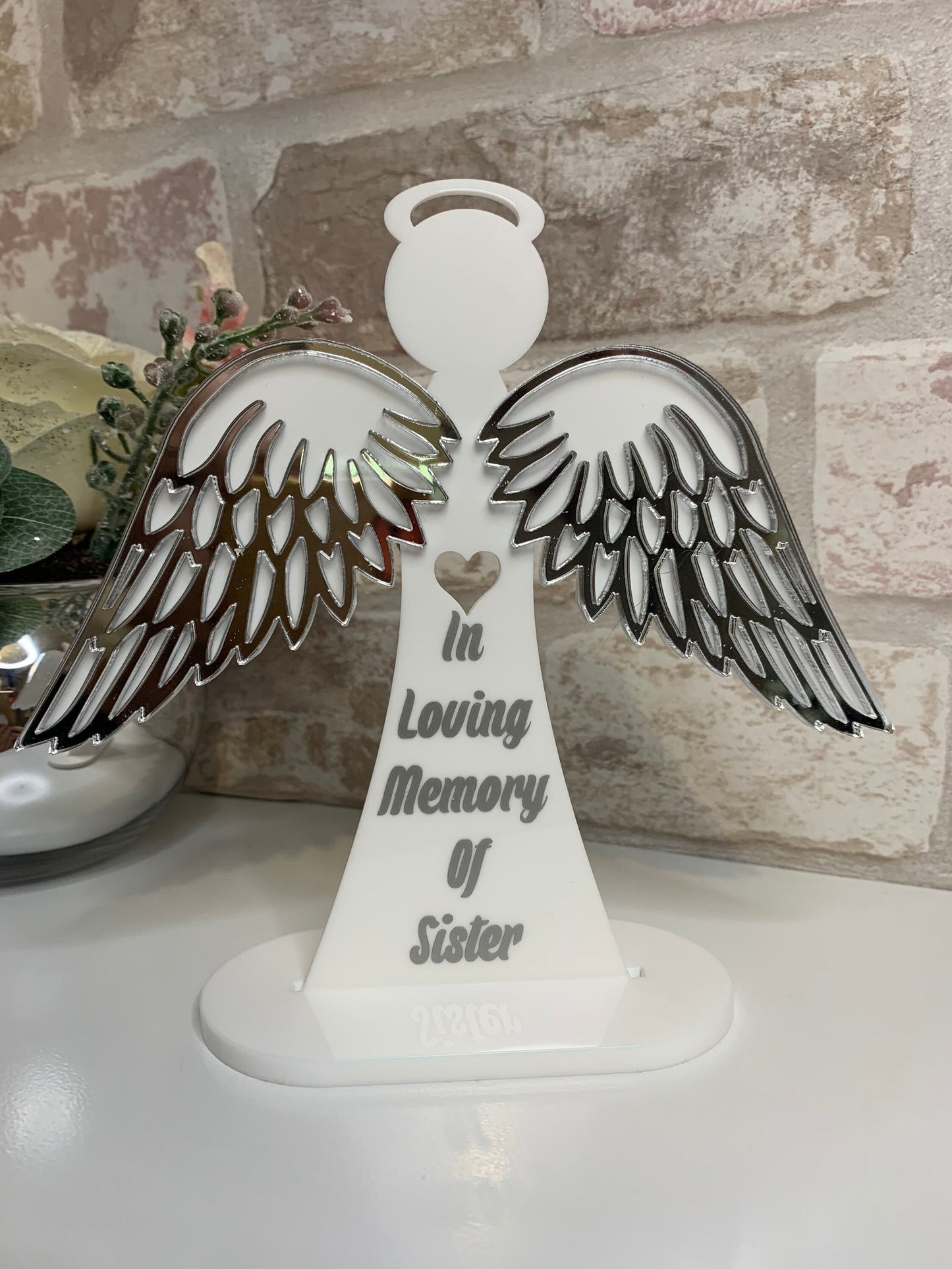 In Loving Memory Standing Angel With Wings