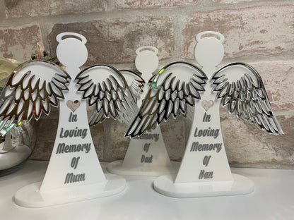 In Loving Memory Standing Angel With Wings