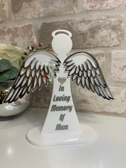 In Loving Memory Standing Angel With Wings