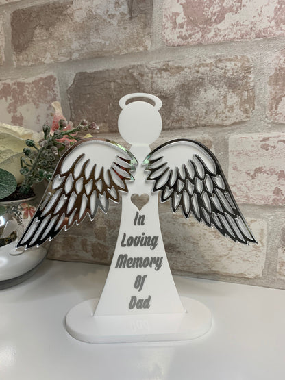 In Loving Memory Standing Angel With Wings