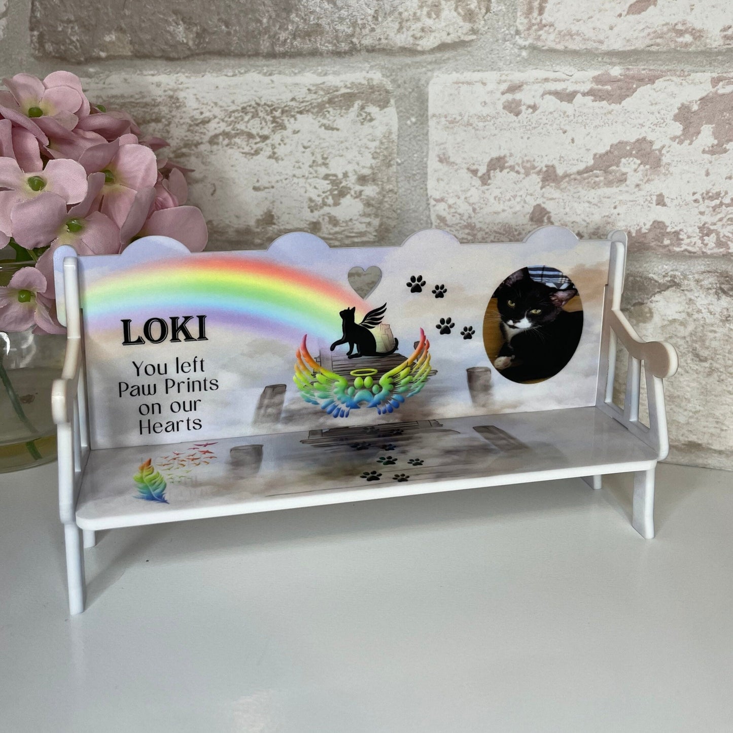 Pet Memorial bench| You left paw prints in our hearts Pet bench| In memory of pet| Personalised Memorial Bench, Memorial pet Keepsake Gift