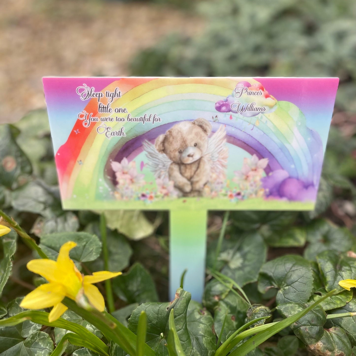 Rainbow Grave Marker| Personalised Baby Memorial Plaque| Baby Girl & Boy Memorial Plaque| Children's Grave Marker| Headstone Grave Marker