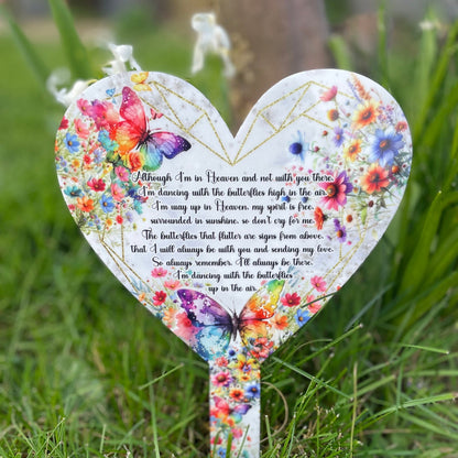 Butterfly's Poem Heart Grave Marker