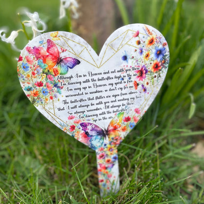 Butterfly's Poem Heart Grave Marker