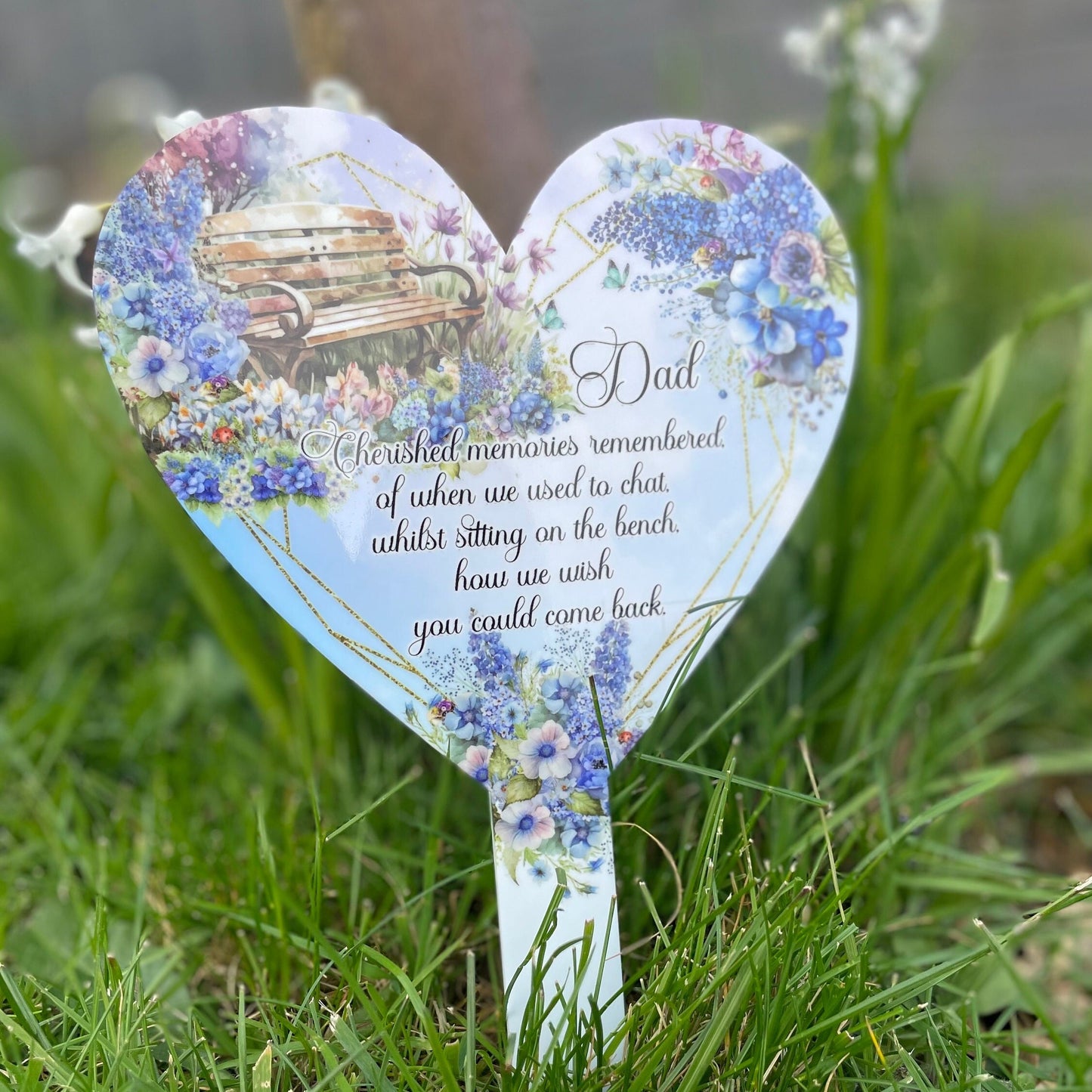 Memorial Bench Heart Grave Marker