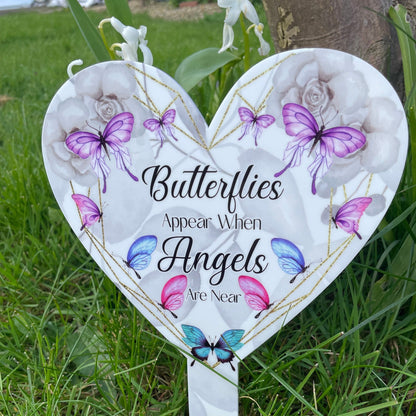 Butterflies Appear When Angels Are Near Grave Marker