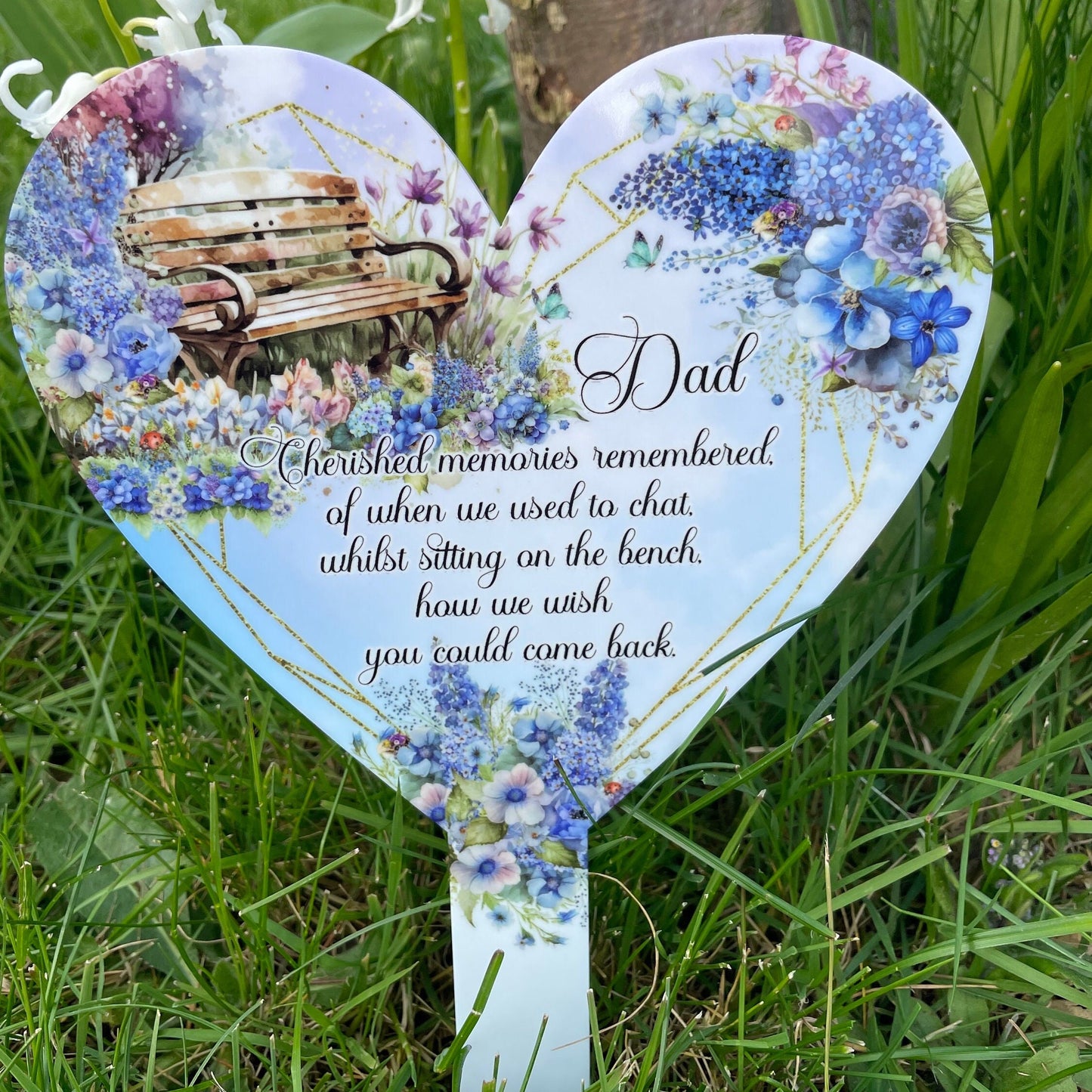 Memorial Bench Heart Grave Marker