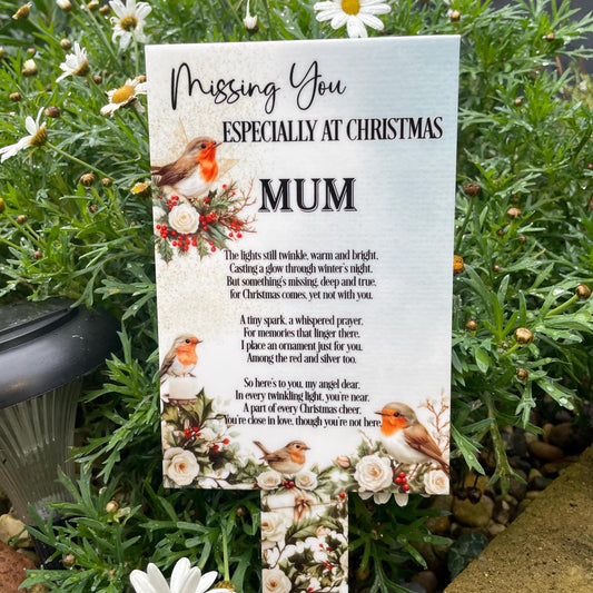 Missing You Christmas Card To Heaven Grave Marker