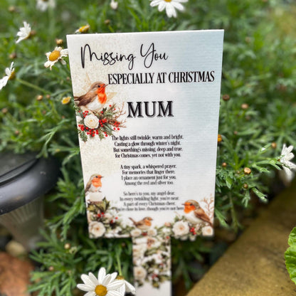 Missing You Christmas Card To Heaven Grave Marker