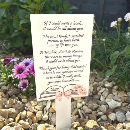 If I Could Write A Book Mothers Day Card Grave Marker