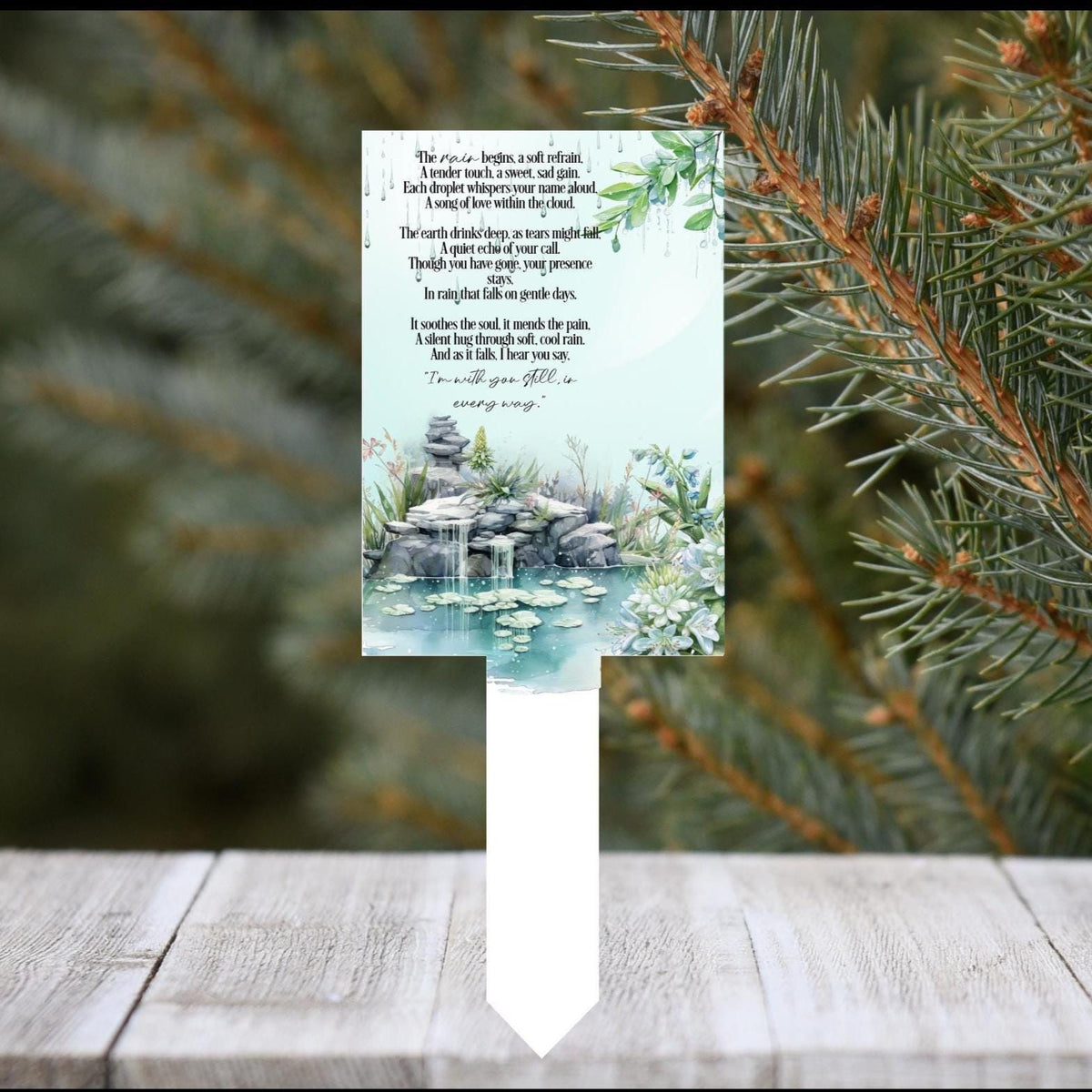 In The Rain grave marker with personalised photo option