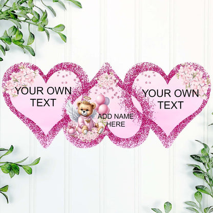 Infant remembrance heart plaque available in pink or blue