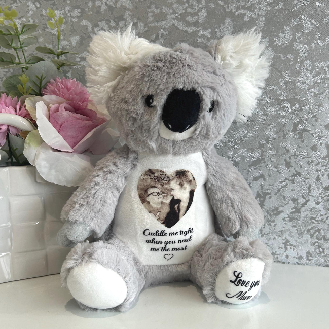 Koala memorial teddy bereavement keepsake with personalised photo