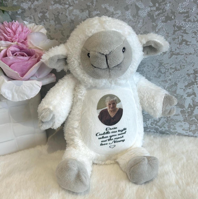Lamb A Cuddle From Heaven personalised memorial keepsake