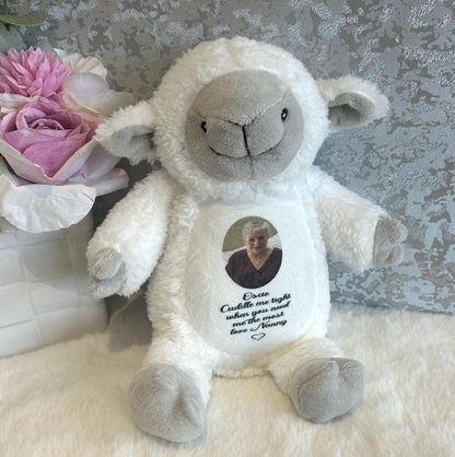 Lamb A Cuddle From Heaven personalised memorial keepsake