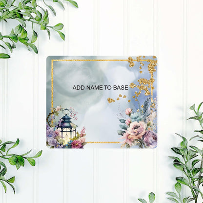 Lantern memorial heart tealight plaque with personalised remembrance wording