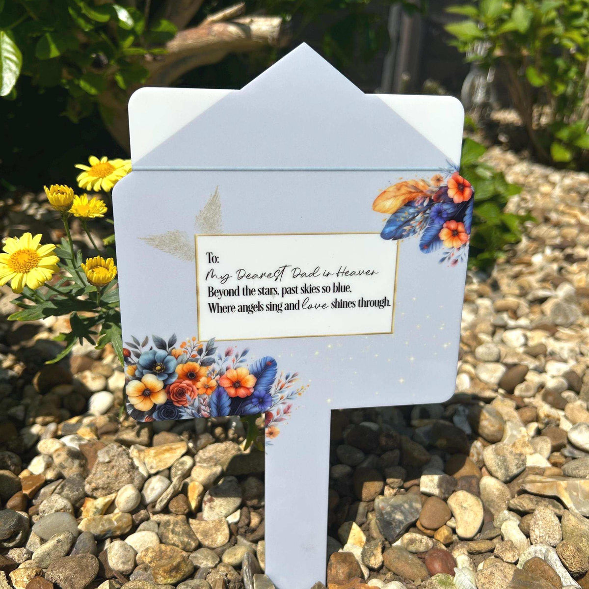 Letter to Dad in heaven personalised graveside memorial marker