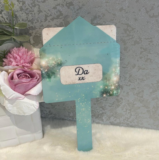 Green envelope Letter to Heaven grave marker for a personalised remembrance tribute