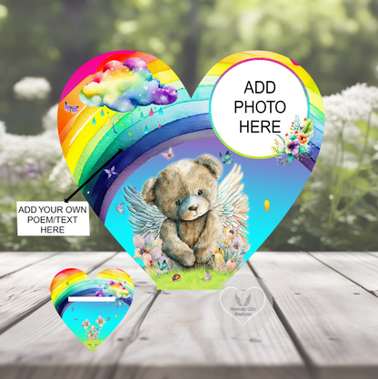 Little angel photo memorial heart plaque for remembering a precious baby or child