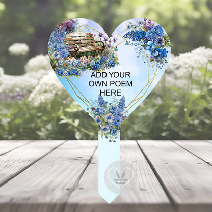 Memorial Bench heart marker personalised with your own special wording