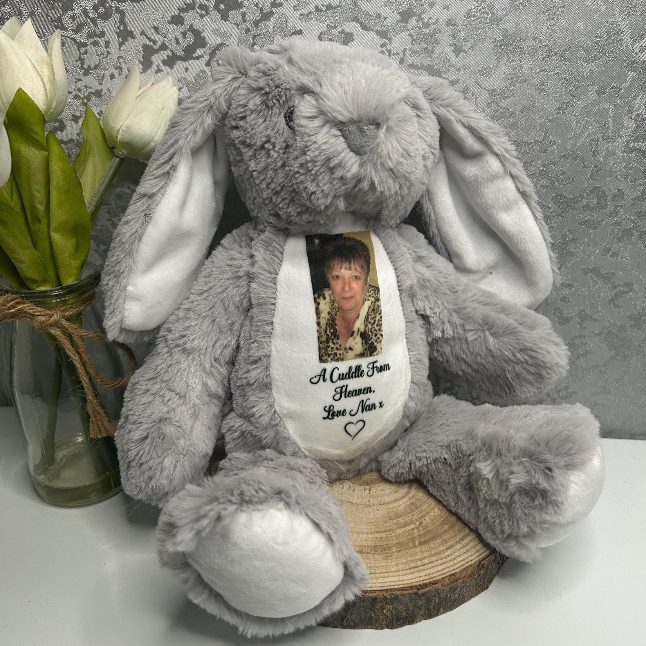 Memorial bunny personalised with A Cuddle From Heaven design