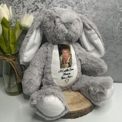 Memorial bunny personalised with A Cuddle From Heaven design