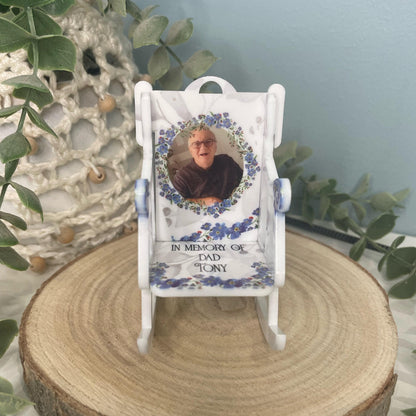 Memorial chair keepsake personalised with photo and name