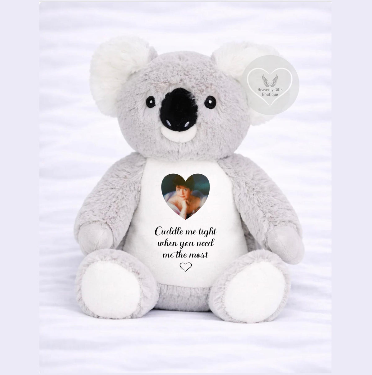 Memorial koala teddy bear with A Cuddle From Heaven design