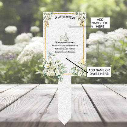 Memorial wedding invitation tribute for a loved one in heaven