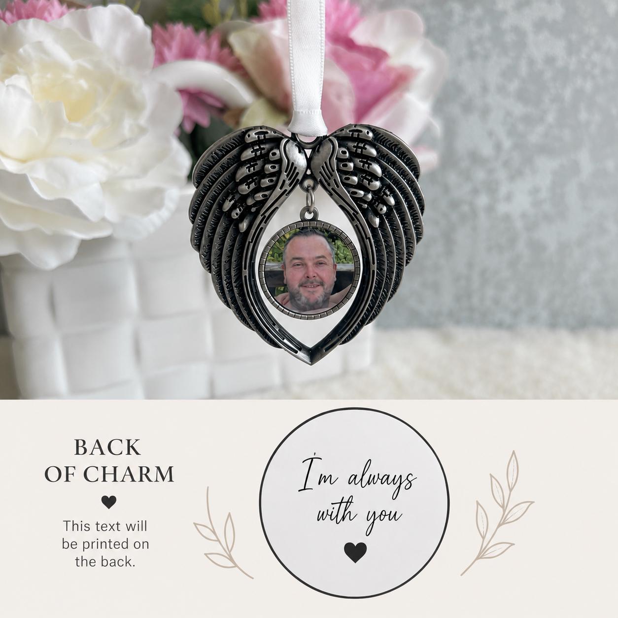 Angel Wings Memorial Keepsake Photo Charm
