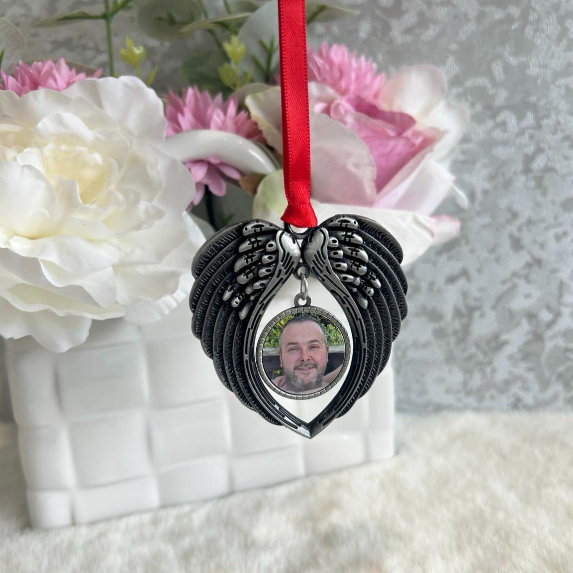 Angel Wings Memorial Keepsake Photo Charm
