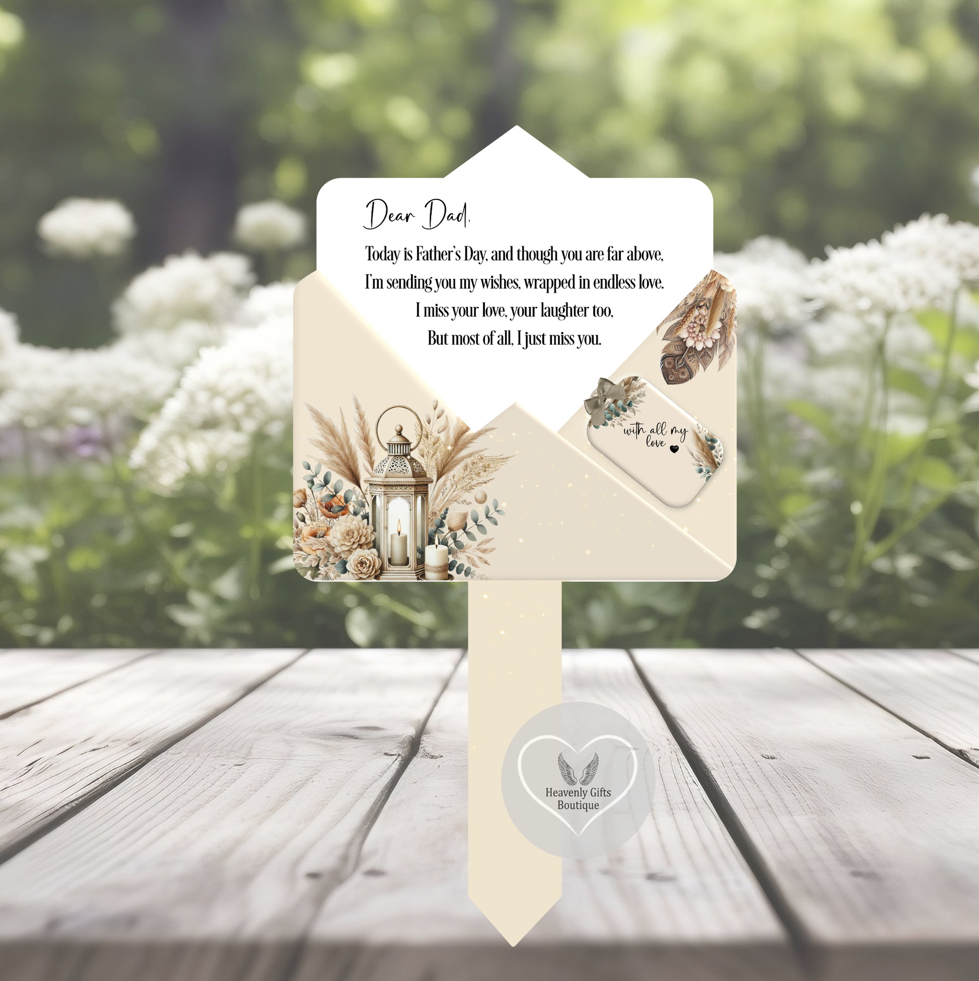 Fathers day memorial card grave plaque 