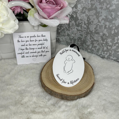 Held for a Moment baby loss hanging decoration with poem card