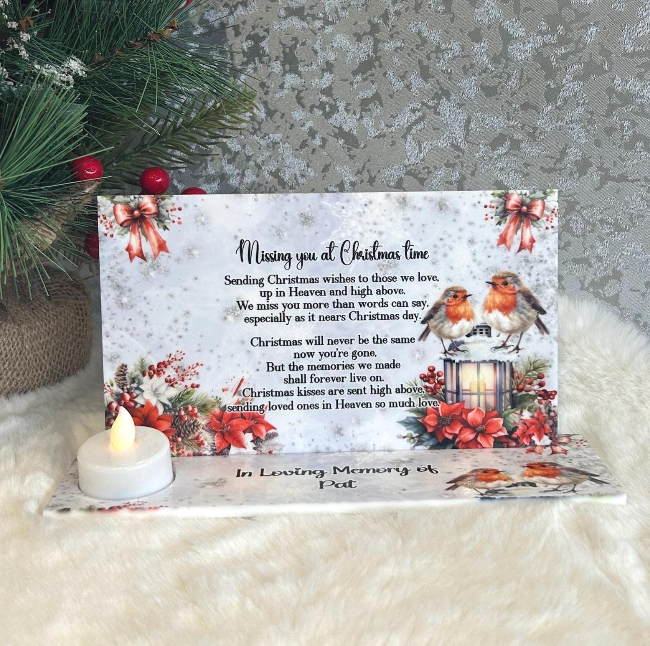 Missing You At Christmas personalised memorial plaque