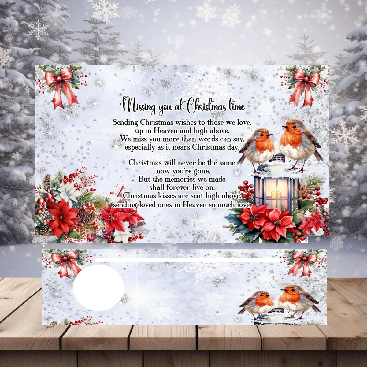 Missing You At Christmas remembrance tealight holder