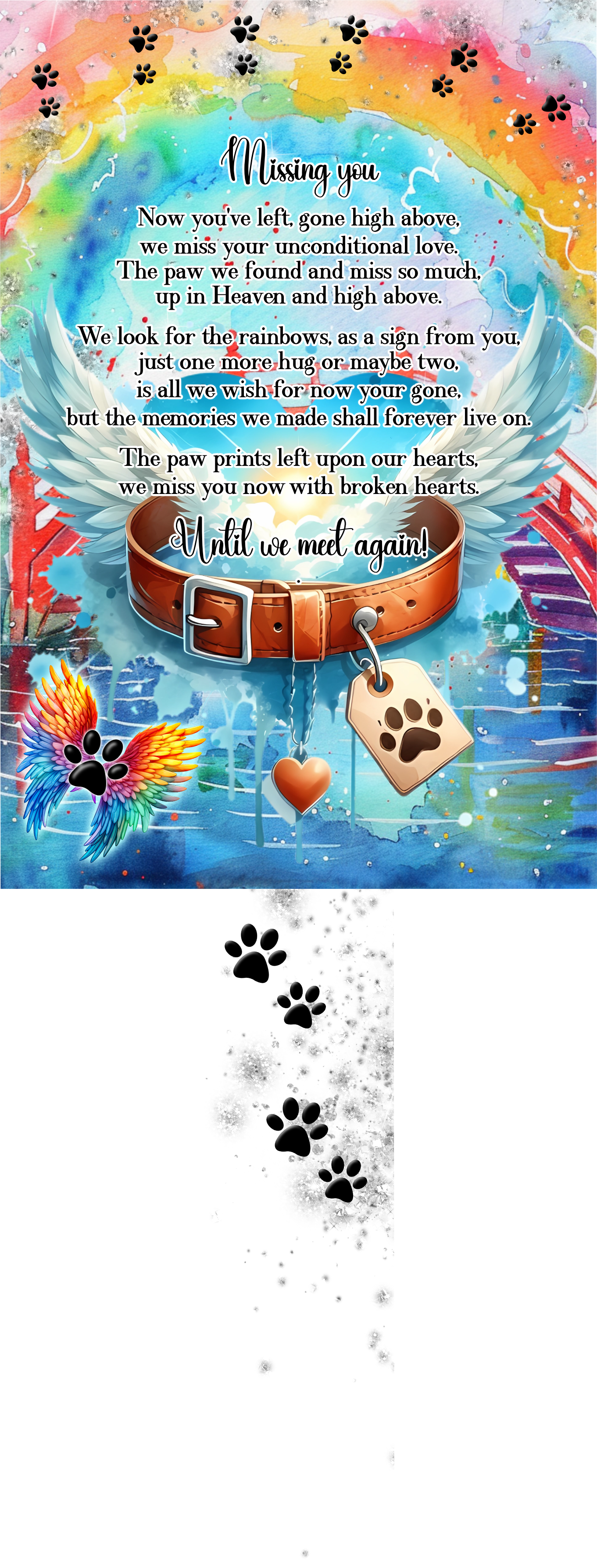 Missing You personalised pet remembrance grave marker