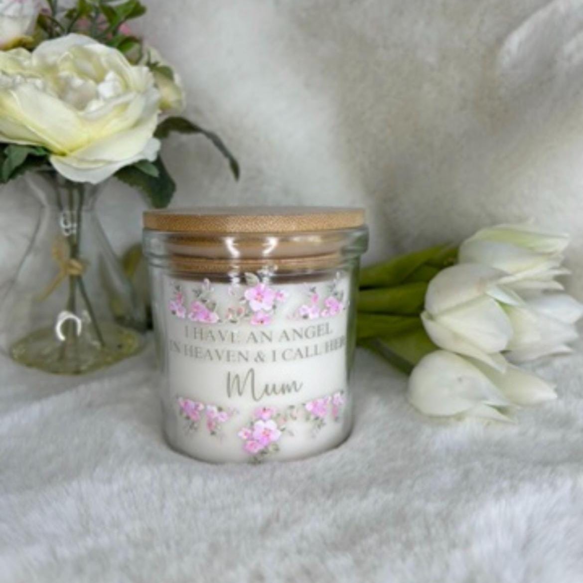 Personalised Memorial Mother’s Day Candle for Mum remembrance gift