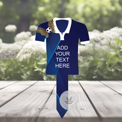 Navy football shirt memorial grave marker showing the custom wording option