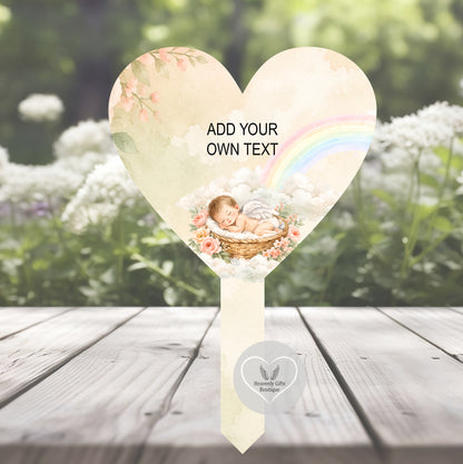 Neutral baby loss memorial grave marker with your own personalised wording